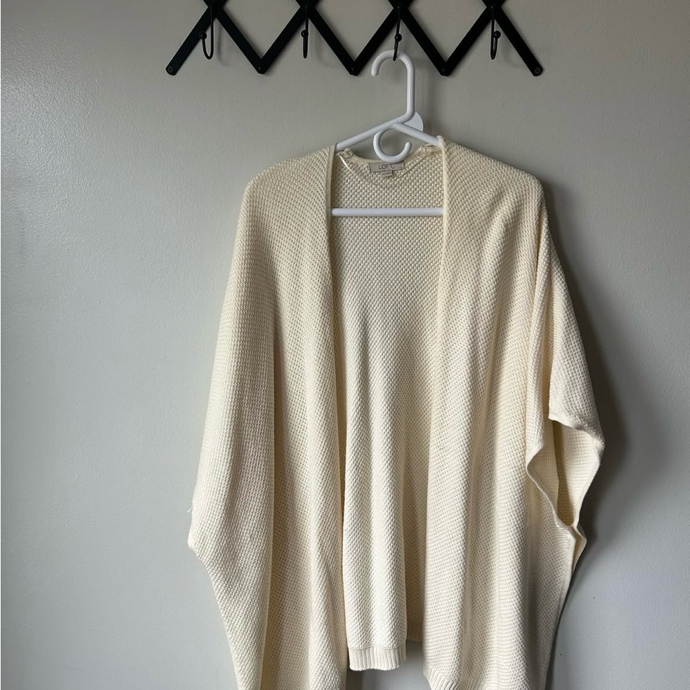 LOFT Ivory Women's Knit Poncho